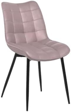 WOLTU Esszimmerstühle 2er Set, gepolstert mit Samt, für Wohn- und Esszimmer, Hochlastige Küchenstühle, Dunkelgrau