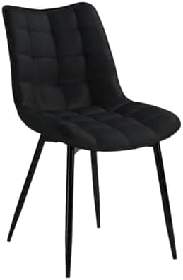 WOLTU Esszimmerstühle 2er Set, gepolstert mit Samt, für Wohn- und Esszimmer, Hochlastige Küchenstühle, Dunkelgrau