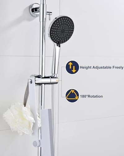 YEAUPE PRO Regendusche 10 Zoll – Edelstahl 304, Hochdruck Kopfbrause mit Selbstreinigenden Düsen und Chromierz[eventscen