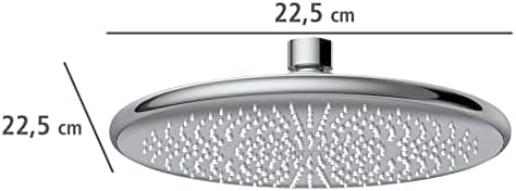 Wenko Wasserspar Regenduschkopf - Wassersparende Kopfbrause mit ABS,chromfarbener Rand, Ø 22,5 cm - Wasserspar-System