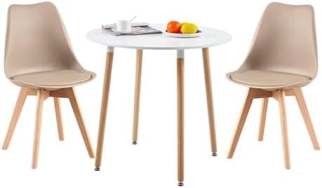 H.J WeDoo Skandinavisches Esszimmer Esstisch Set mit 4 Stühlen Eiscreme-Grün 100cm