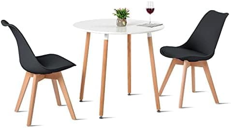 H.J WeDoo Skandinavisches Esszimmer Esstisch Set mit 4 Stühlen Eiscreme-Grün 100cm