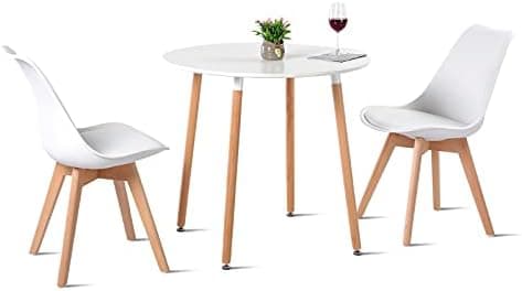 H.J WeDoo Skandinavisches Esszimmer Esstisch Set mit 4 Stühlen Eiscreme-Grün 100cm
