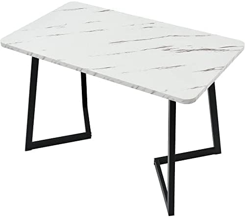Modern Küchentisch Set Essgruppe 117x68cm Rechteckig 4 Stühle Dunkelgrau Twill Leinentuch(Schwarze Tischbeine)