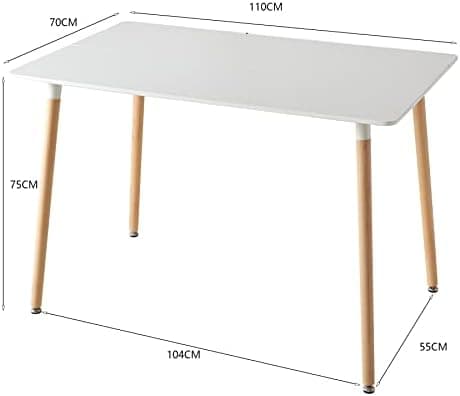 **GrandCA HOME Rechteckiger weißer Esstisch mit beige Stühlen für Esszimmer, Küche und Wohnzimmer**
| **Rechteckiger Gr
