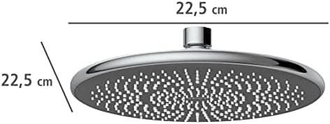 Wenko Wasserspar Regenduschkopf - Wassersparende Kopfbrause mit ABS,chromfarbener Rand, Ø 22,5 cm - Wasserspar-System