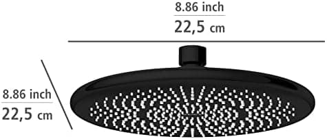 Wenko Wasserspar Regenduschkopf - Wassersparende Kopfbrause mit ABS,chromfarbener Rand, Ø 22,5 cm - Wasserspar-System