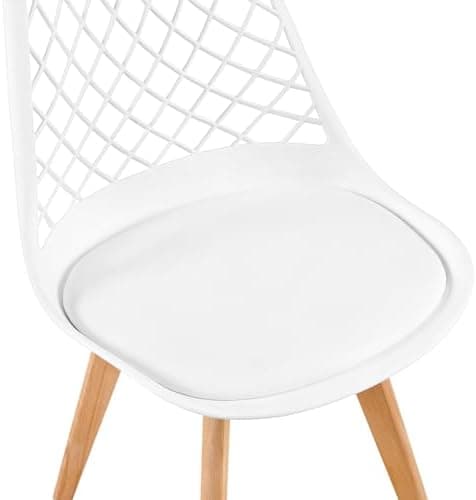 **White Round Dining Table with 4 White Dining Chairs 4 Piece Set for Dining Room, Kitchen, Living Room**
| **White Din