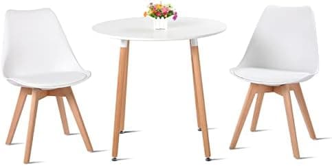 H.J WeDoo Skandinavisches Esszimmer Esstisch Set mit 4 Stühlen Eiscreme-Grün 100cm