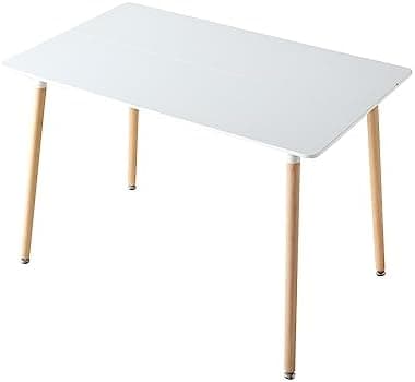 **GrandCA HOME Rechteckiger weißer Esstisch mit beige Stühlen für Esszimmer, Küche und Wohnzimmer**
| **Rechteckiger Gr