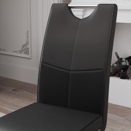 Goldfan Esstisch Set für Küche, Esszimmer & Wohnzimmer (110cm, Schwarz) mit Kunstleder Stühlen
| Goldfan Rechteckiger G
