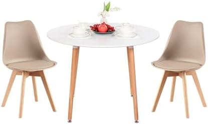 H.J WeDoo Skandinavisches Esszimmer Esstisch Set mit 4 Stühlen Eiscreme-Grün 100cm