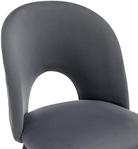 HAUSPROFI Esszimmertisch mit 4 Stühlen (Grau+Schwarz) - 68x117x75cm - Samt-Sitzpolster - Modern Möbelset für Hausprofi-E