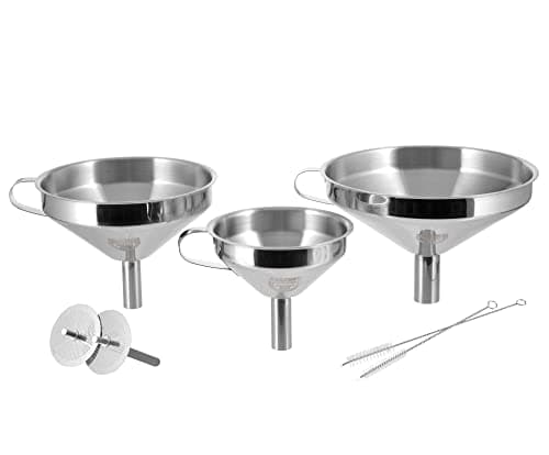 GRÄWE Trichter-Set - 3-teilig Edelstahl für Küchenprofi und Hobbyköche im Küchenbereich mit hygienischen und-dot seriali