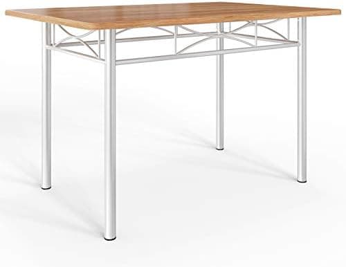 Casaria® Esstisch mit 4 Stühlen Holz 5-TLG Set Industrial Paul Weiß  
Casaria® Industrial Esszimmer Möbel Holz 4 Stühle