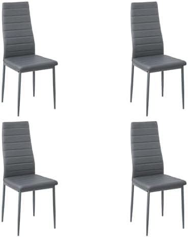 Esszimmergruppe mit 4 Stühlen Esstisch Hochlehner Kunstleder Sitzgruppe für Familie
| 110cm Eiche-Schwarz Tisch + 4 Sch