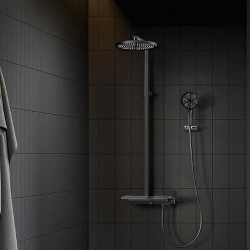 Runder Kopfbrause Regendusche 25CM, Hochdruck Wassersparend, Selbstreinigend (Silber)  
Fester Duschkopf Regendusche Gro