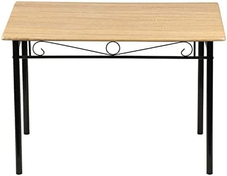 Esszimmer-Set mit Esstisch und 4 Stühlen, Buchenholzmaserung, weiße Metallbeine, perfekt für Esszimmer und Küche, präch