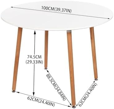H.J WeDoo Skandinavisches Esszimmer Esstisch Set mit 4 Stühlen Eiscreme-Grün 100cm