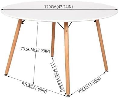 H.J WeDoo Skandinavisches Esszimmer Esstisch Set mit 4 Stühlen Eiscreme-Grün 100cm
