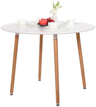 H.J WeDoo Skandinavisches Esszimmer Esstisch Set mit 4 Stühlen Eiscreme-Grün 100cm