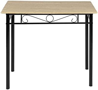 Esszimmer-Set mit Esstisch und 4 Stühlen, Buchenholzmaserung, weiße Metallbeine, perfekt für Esszimmer und Küche, präch