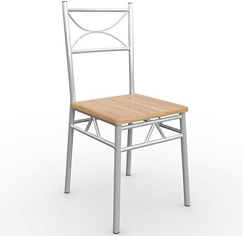Casaria® Esstisch mit 4 Stühlen Holz 5-TLG Set Industrial Paul Weiß  
Casaria® Industrial Esszimmer Möbel Holz 4 Stühle