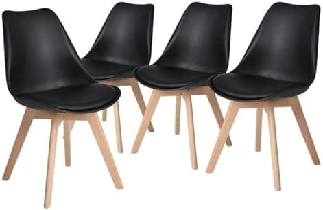 H.J WeDoo Skandinavisches Esszimmer Esstisch Set mit 4 Stühlen Eiscreme-Grün 100cm