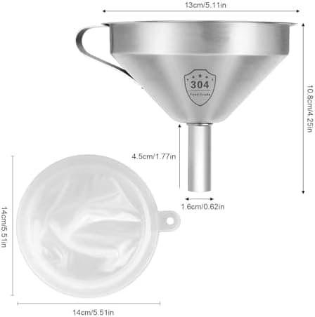 Edelstahl Trichter Set 4 Stück Für Küchenmänner Mit 13 Cm Trichter Abnehmbarer 200 Mesh Filter Edelstahlfilterelement Zu
