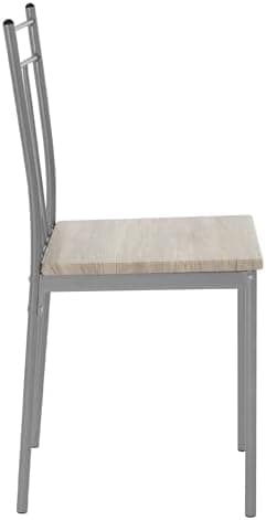 ML-Design Essstuhlset Eiche Hell für 4 Personen: Holz & Metallbeine, ideal für Esszimmer & Küche