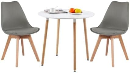 H.J WeDoo Skandinavisches Esszimmer Esstisch Set mit 4 Stühlen Eiscreme-Grün 100cm