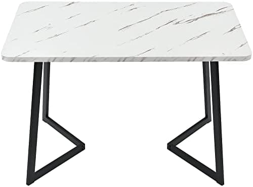 Modern Küchentisch Set 117x68cm mit 4 Schwarzesszimmerstühlen (Schwarz)