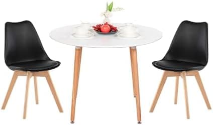 H.J WeDoo Skandinavisches Esszimmer Esstisch Set mit 4 Stühlen Eiscreme-Grün 100cm