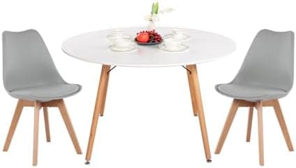 H.J WeDoo Skandinavisches Esszimmer Esstisch Set mit 4 Stühlen Eiscreme-Grün 100cm