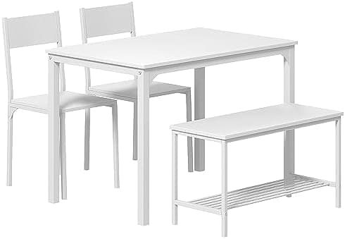 Sogesfurniture 4-teiliges Essgruppe Vintagebraun für Wohnzimmer und Esszimmer mit Ablagefläche und Rechteckigem Esstisch