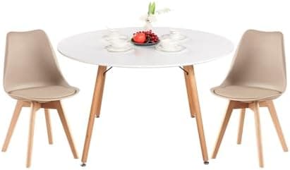 H.J WeDoo Skandinavisches Esszimmer Esstisch Set mit 4 Stühlen Eiscreme-Grün 100cm