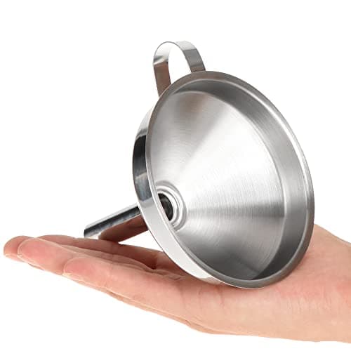 com-four® 2-teiliges Trichter Set aus Edelstahl 304 - Ideals für Marmeladefüllung bei Kochen - Einfülltrichter mit Sieb
