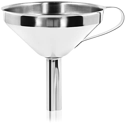 com-four® 2-teiliges Trichter Set aus Edelstahl 304 - Ideals für Marmeladefüllung bei Kochen - Einfülltrichter mit Sieb