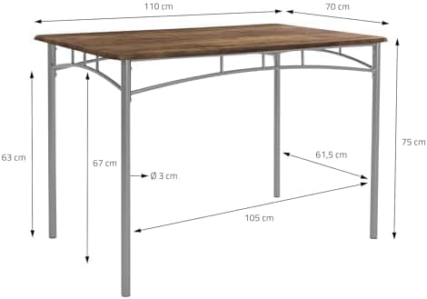 ML-Design Essstuhlset Eiche Hell für 4 Personen: Holz & Metallbeine, ideal für Esszimmer & Küche