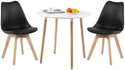H.J WeDoo Skandinavisches Esszimmer Esstisch Set mit 4 Stühlen Eiscreme-Grün 100cm