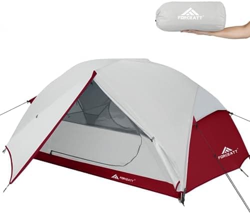 Forceatt 2-3 Personen Zelt, Wasserdicht & Winddicht, 2-Door Ultraleichte Rucksack Zelt für Camping und Outdooraktivitäte
