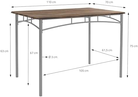 ML-Design Essstuhlset Eiche Hell für 4 Personen: Holz & Metallbeine, ideal für Esszimmer & Küche