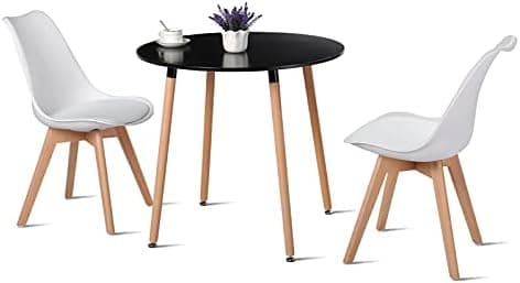 H.J WeDoo Skandinavisches Esszimmer Esstisch Set mit 4 Stühlen Eiscreme-Grün 100cm