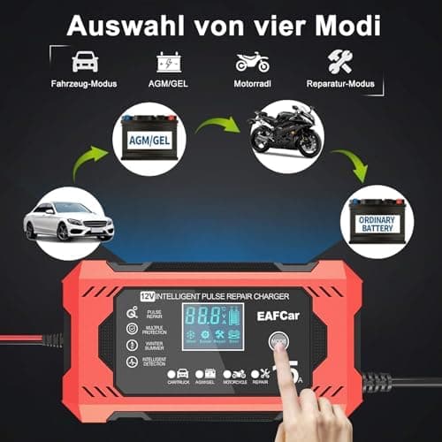 15A Autobatterie Ladegerät 12V Smart vollautomatisch für Auto LKW mit Temperaturkompensation