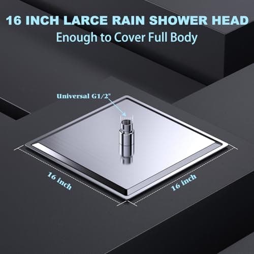 Regendusche Duschkopf Edelstahl Hochdruck 360° Schwenkbar Spa-Duscherlebnis Einfache Montage (Silber, 12 Zoll)