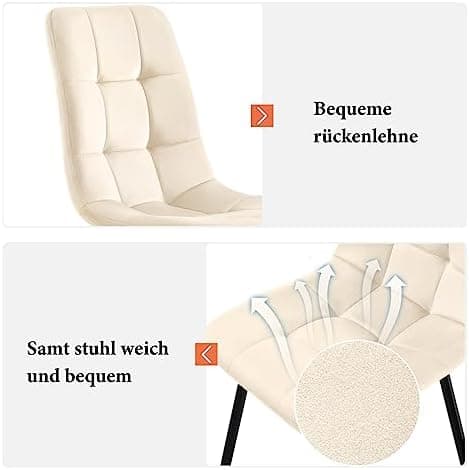 Modern Küchentisch Set 117x68cm mit 4 Schwarzesszimmerstühlen (Schwarz)