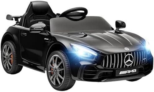 AIYAPLAY Kinder Elektroauto Schwarz für 3-6 Jahre mit 2,4G Fernbedienung und Musik