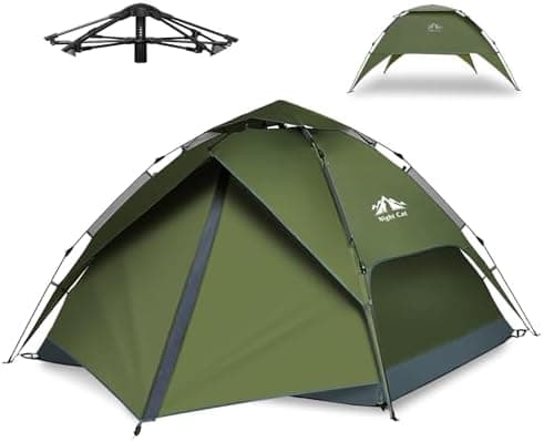 Night Cat Pop Up Zelt 3 4 Personen: Wasserdicht, atmungsaktiv, einfach einstellbar für Camping und Wandern - Reichweitze