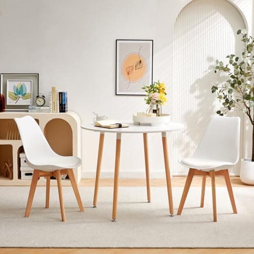 H.J WeDoo Skandinavisches Esszimmer Esstisch Set mit 4 Stühlen Eiscreme-Grün 100cm
