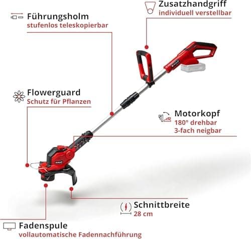 Einhell Akku-Rasentrimmer GE-CT 18/28 Li-Solo Power X-Change für Gartenpflege
| Einhell Akku-Rasentrimmer GE-CT 18/28 L